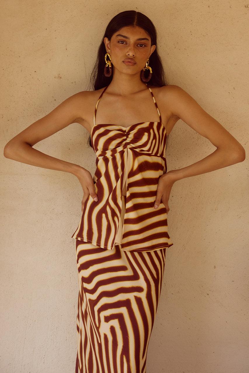 runaway the label MONTIE HALTER TOP - MONTIE CHOC