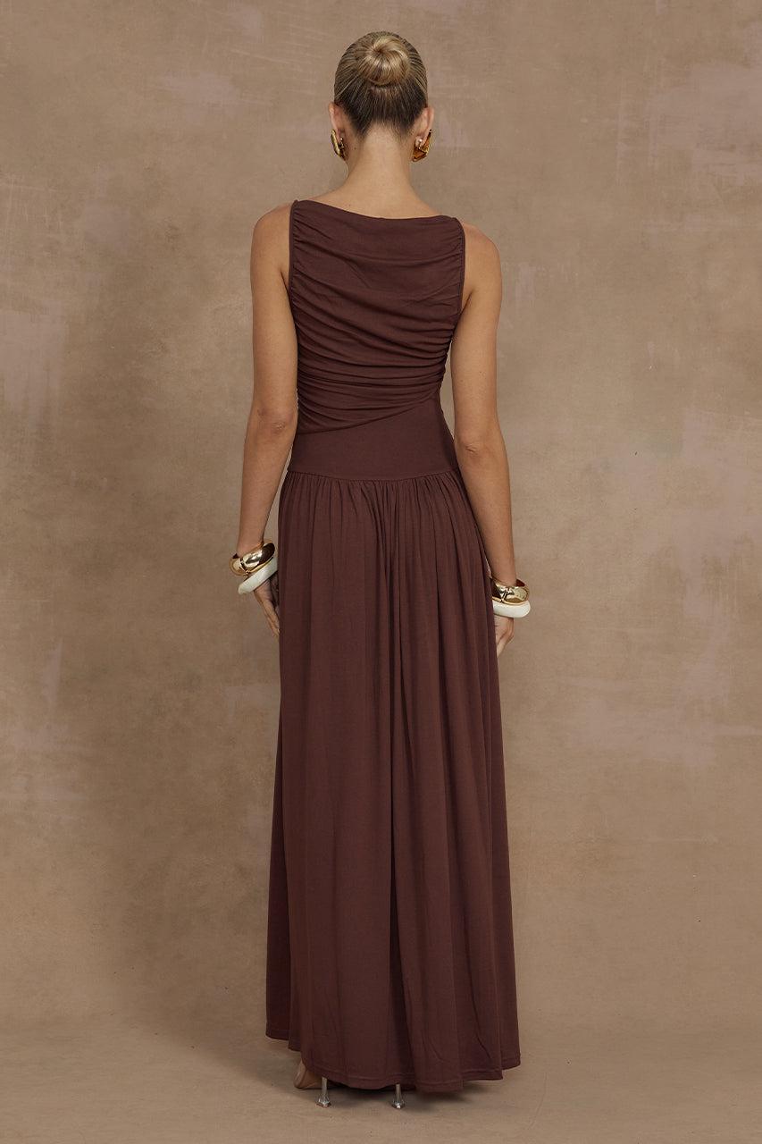 Runaway The Label NALLA MAXI DRESS - BROWN