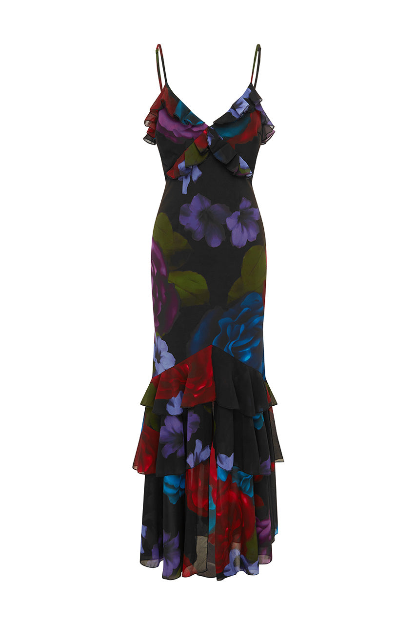 runaway the label NAMARI MAXI DRESS - PURPLE FLORAL