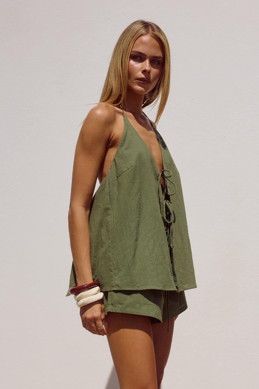 Runaway The Label OCTAVIA TOP - KHAKI