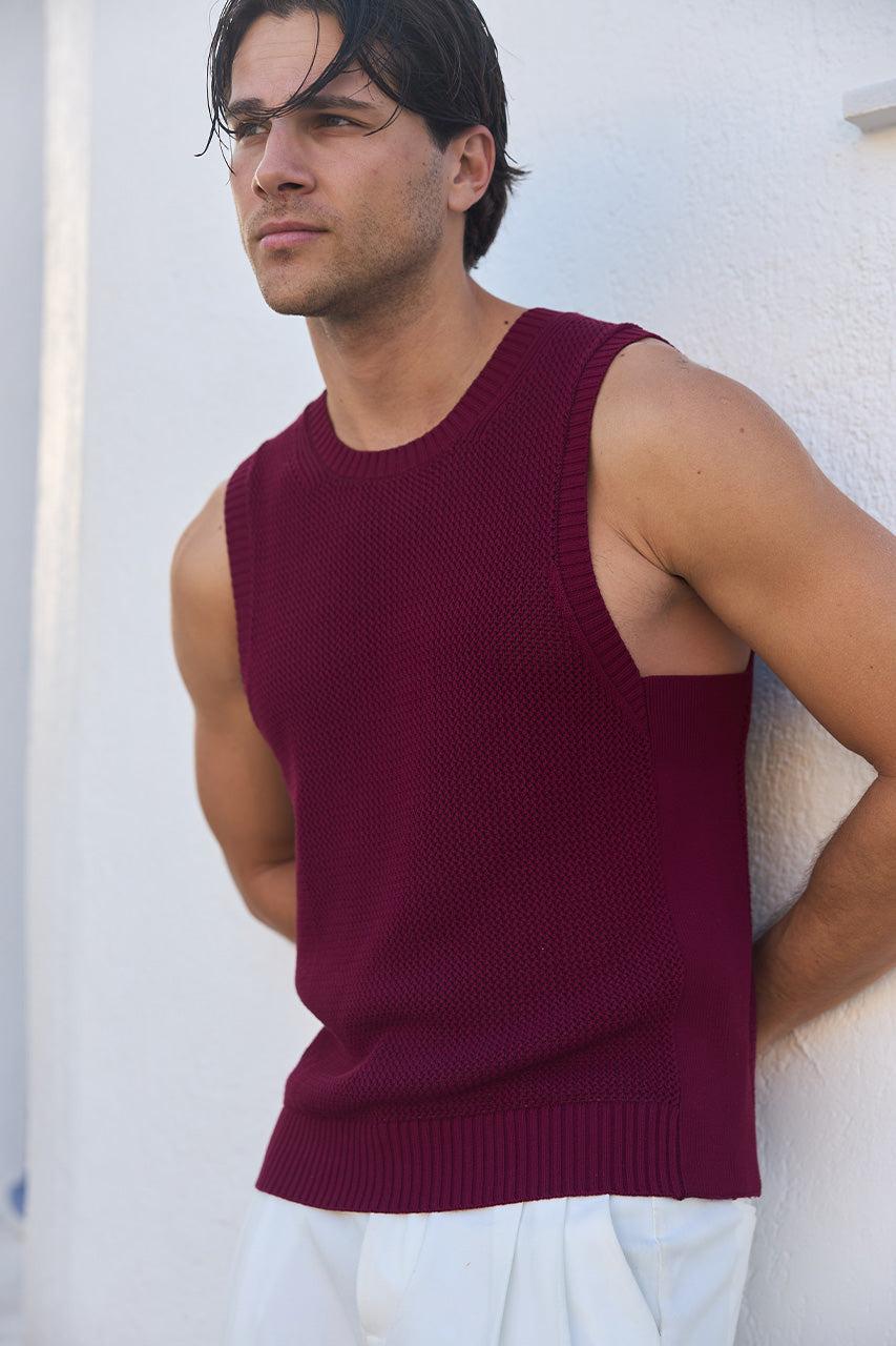 Runaway The Label REECE KNIT TANK - WINE
