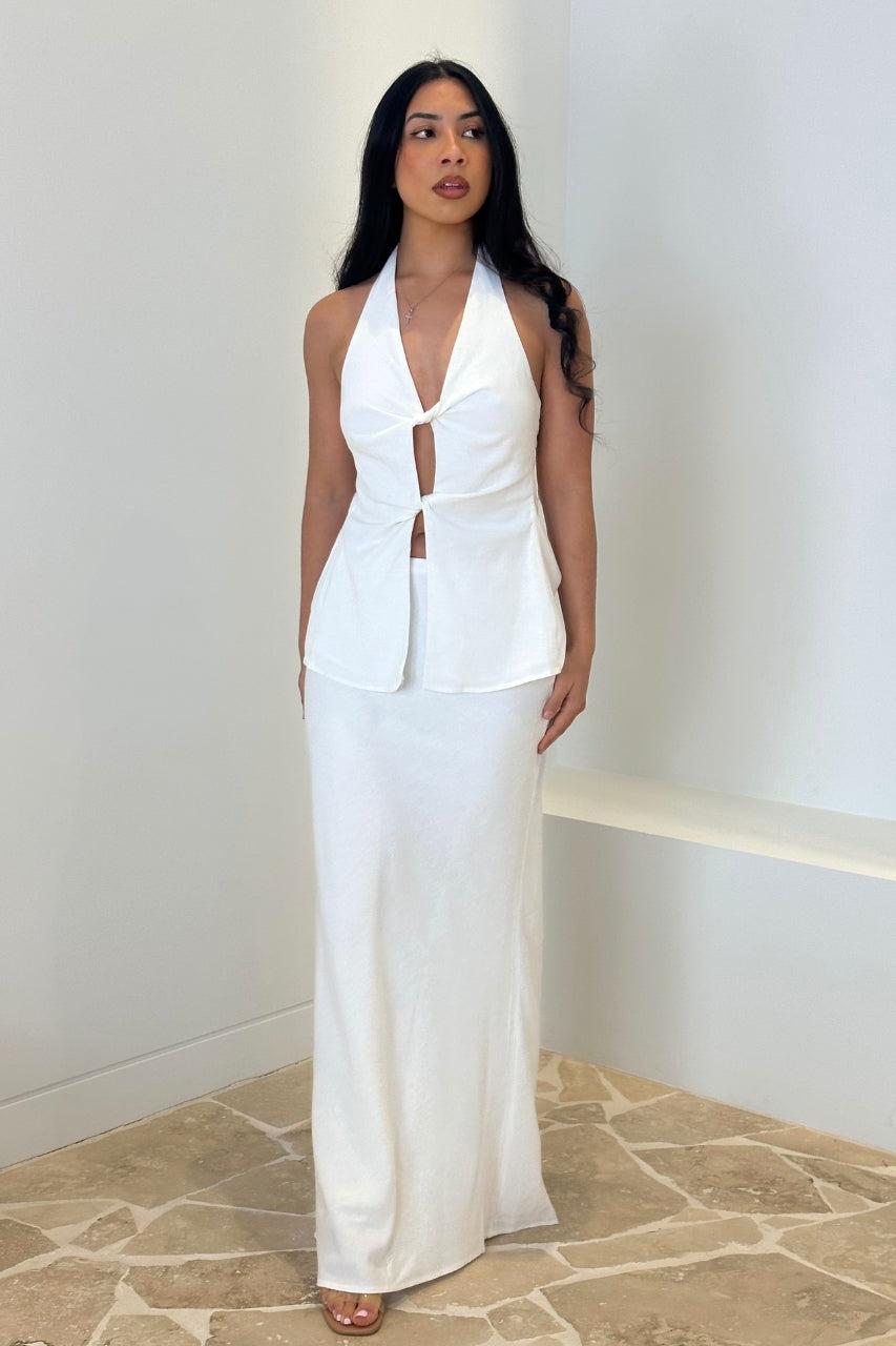 runaway the label ROBYN MAXI SKIRT - WHITE
