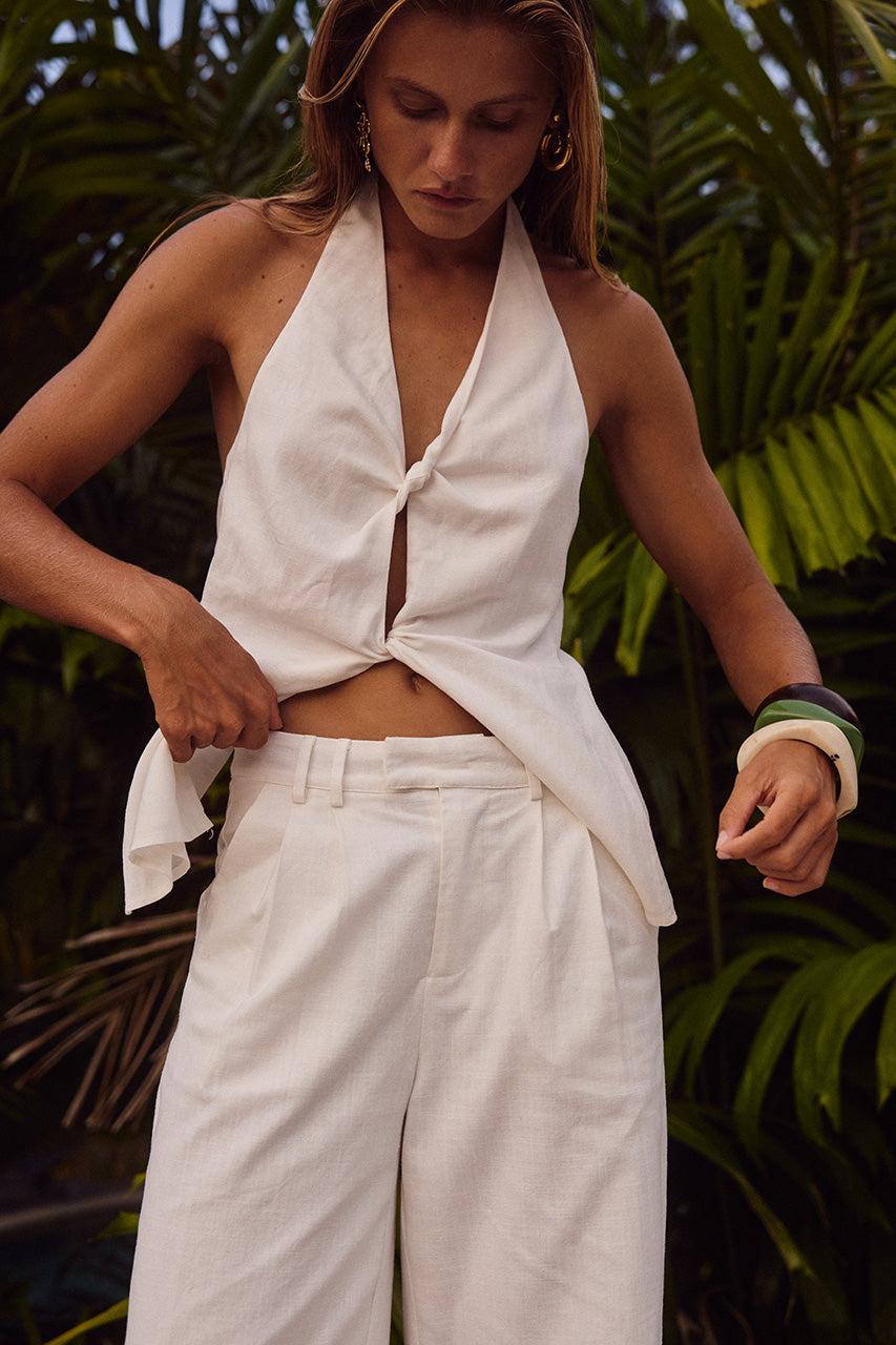 Runaway The Label ROBYN TAILORED PANT - WHITE