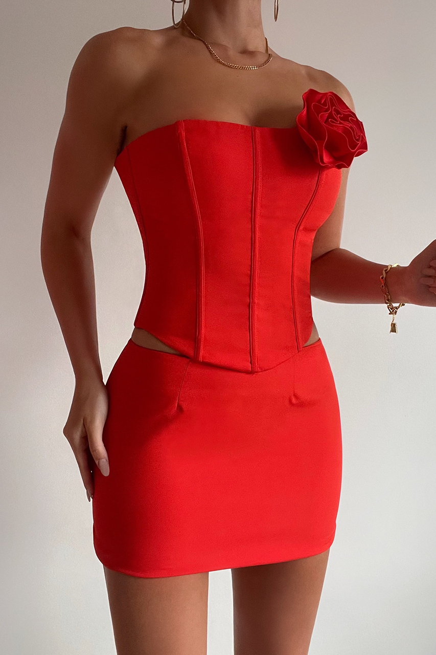 runaway the label ROMY MINI SKIRT - RED