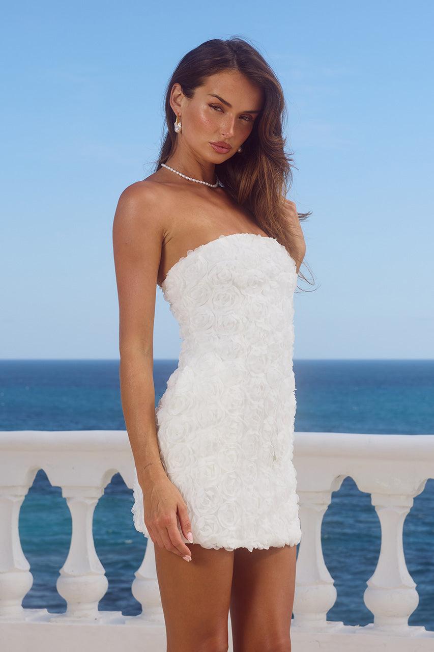 Runaway The Label ROSALINE MINI DRESS - WHITE