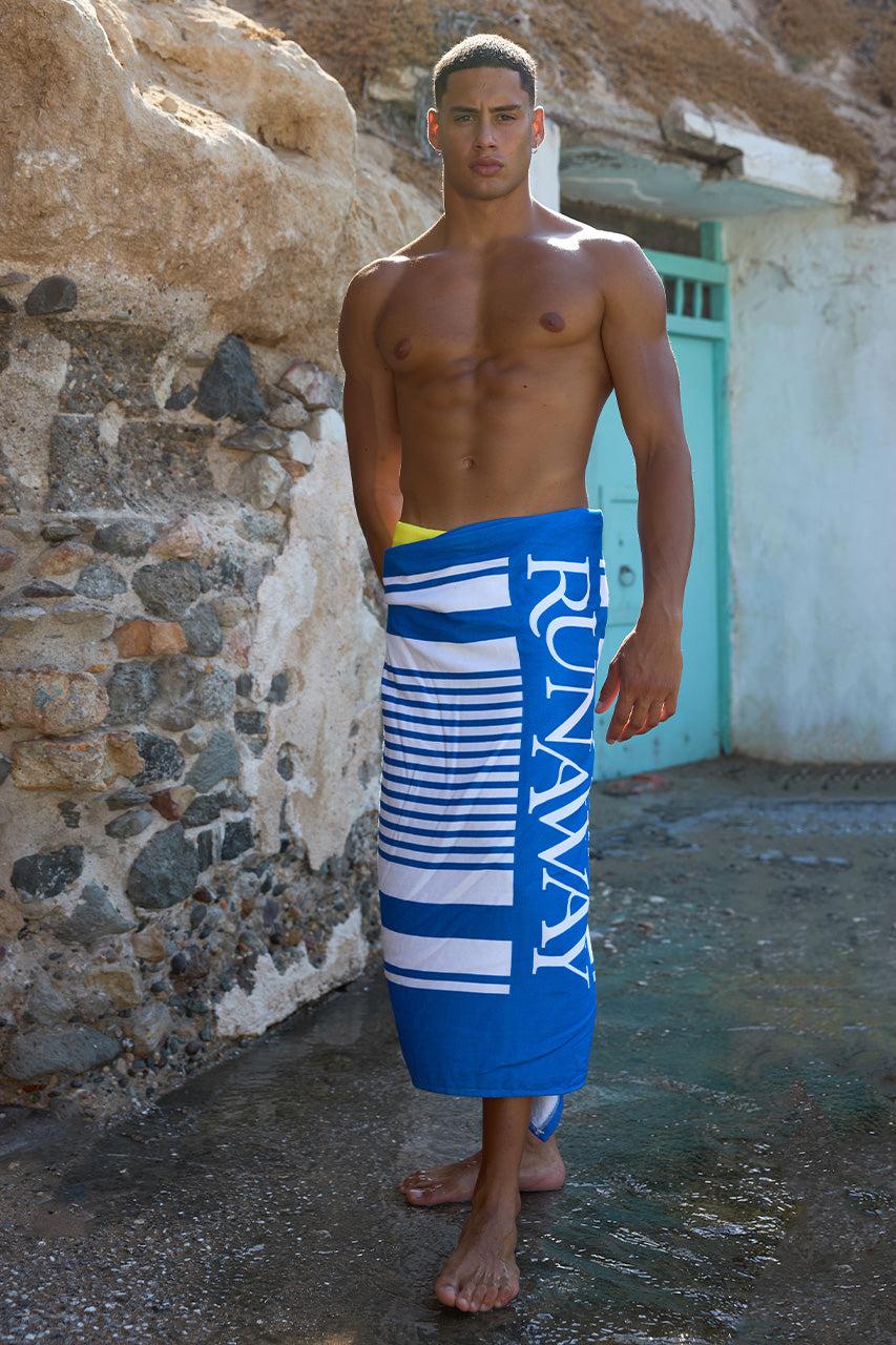 runaway the label RUNAWAY BEACH TOWEL - BLUE STRIPE