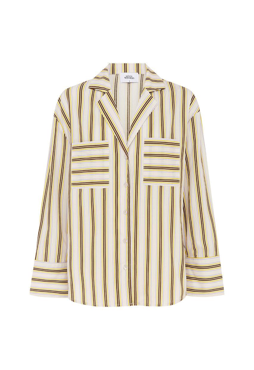 Runaway The Label SUNMOR SHIRT - VORY STRIPE