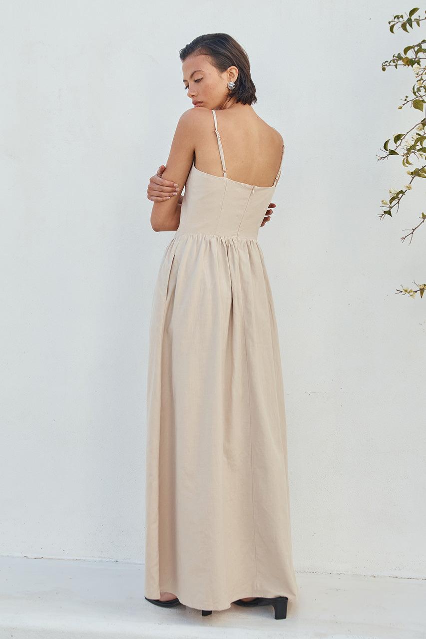 Runaway The Label WINSLET MIDI DRESS - SAND