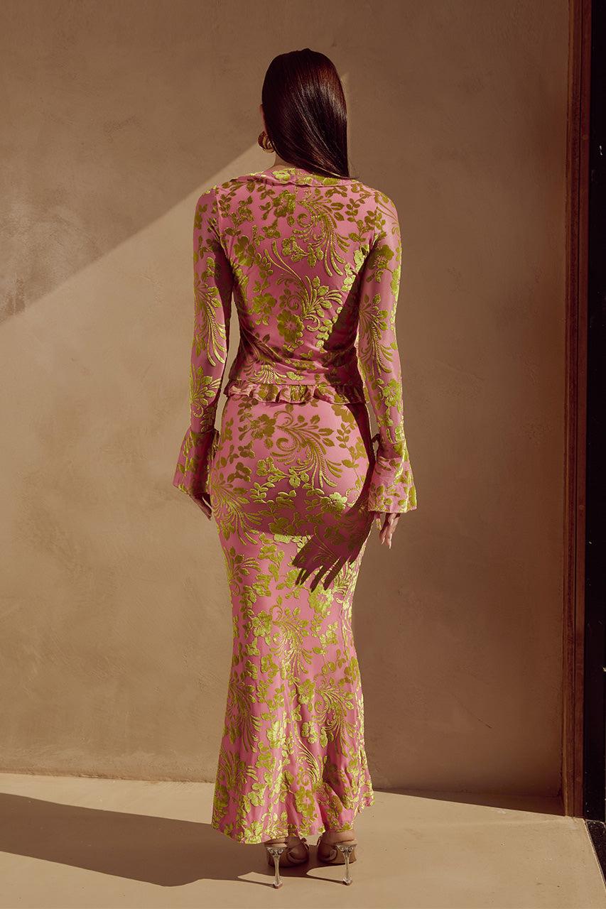 Runaway The Label ZAIDA MAXI SKIRT - PINK