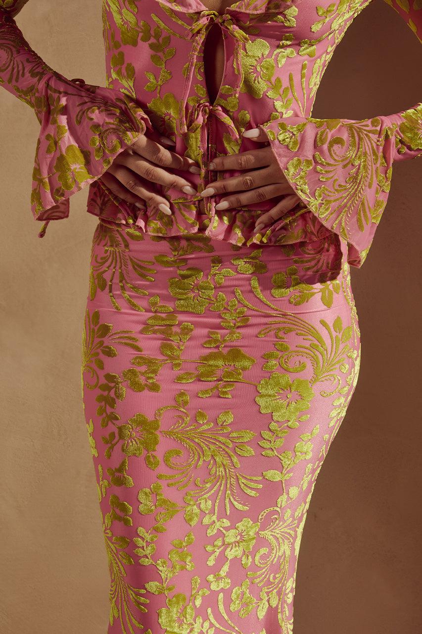 Runaway The Label ZAIDA MAXI SKIRT - PINK