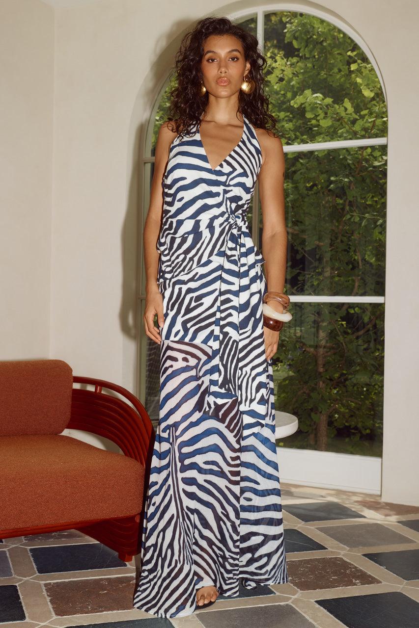 Runaway The Label SAHARA HALTER WRAP TOP - SAHARA BLACK