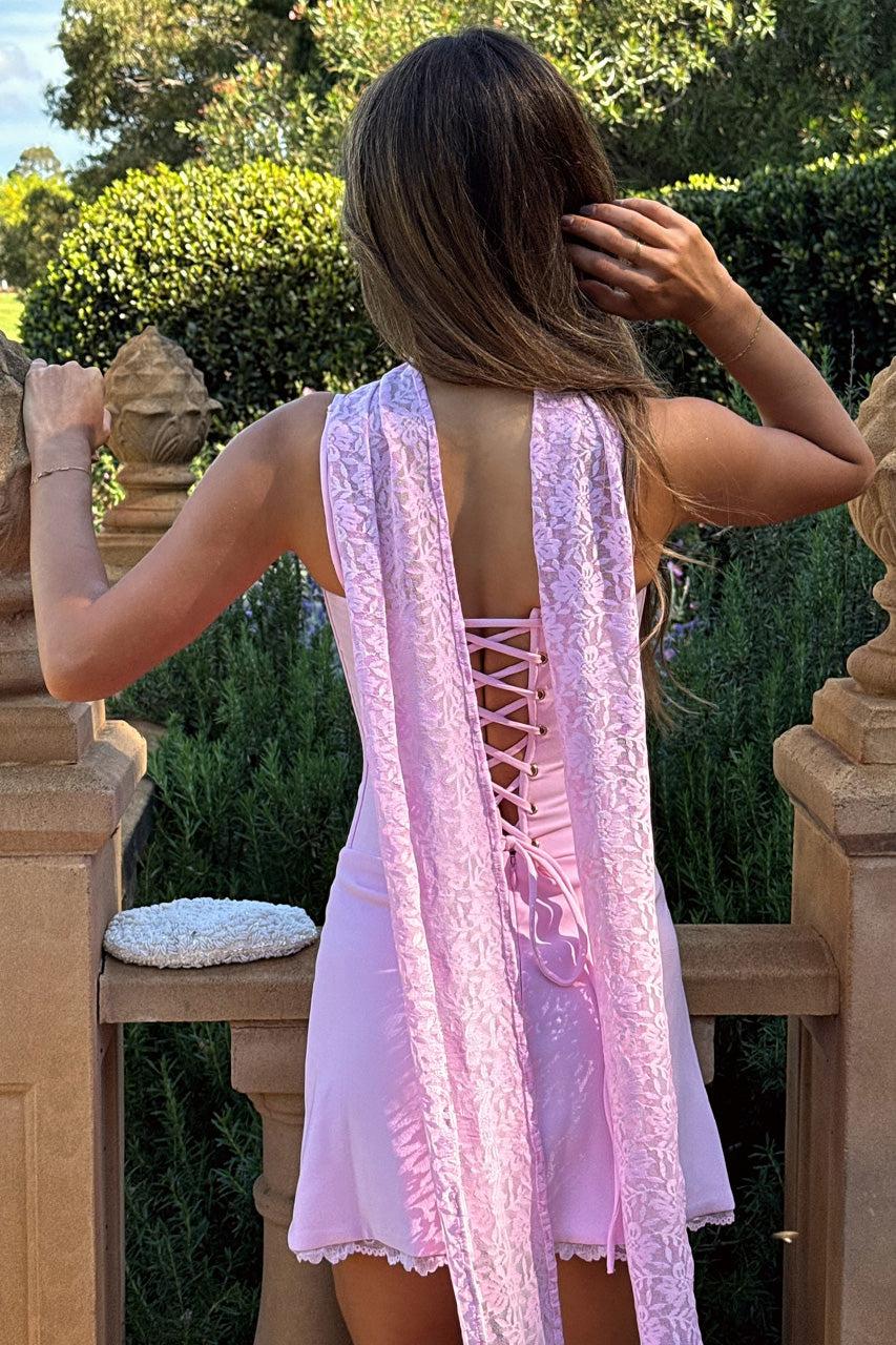 Runaway The Label STARLA BUSTIER SCARF MINI DRESS - MUSK