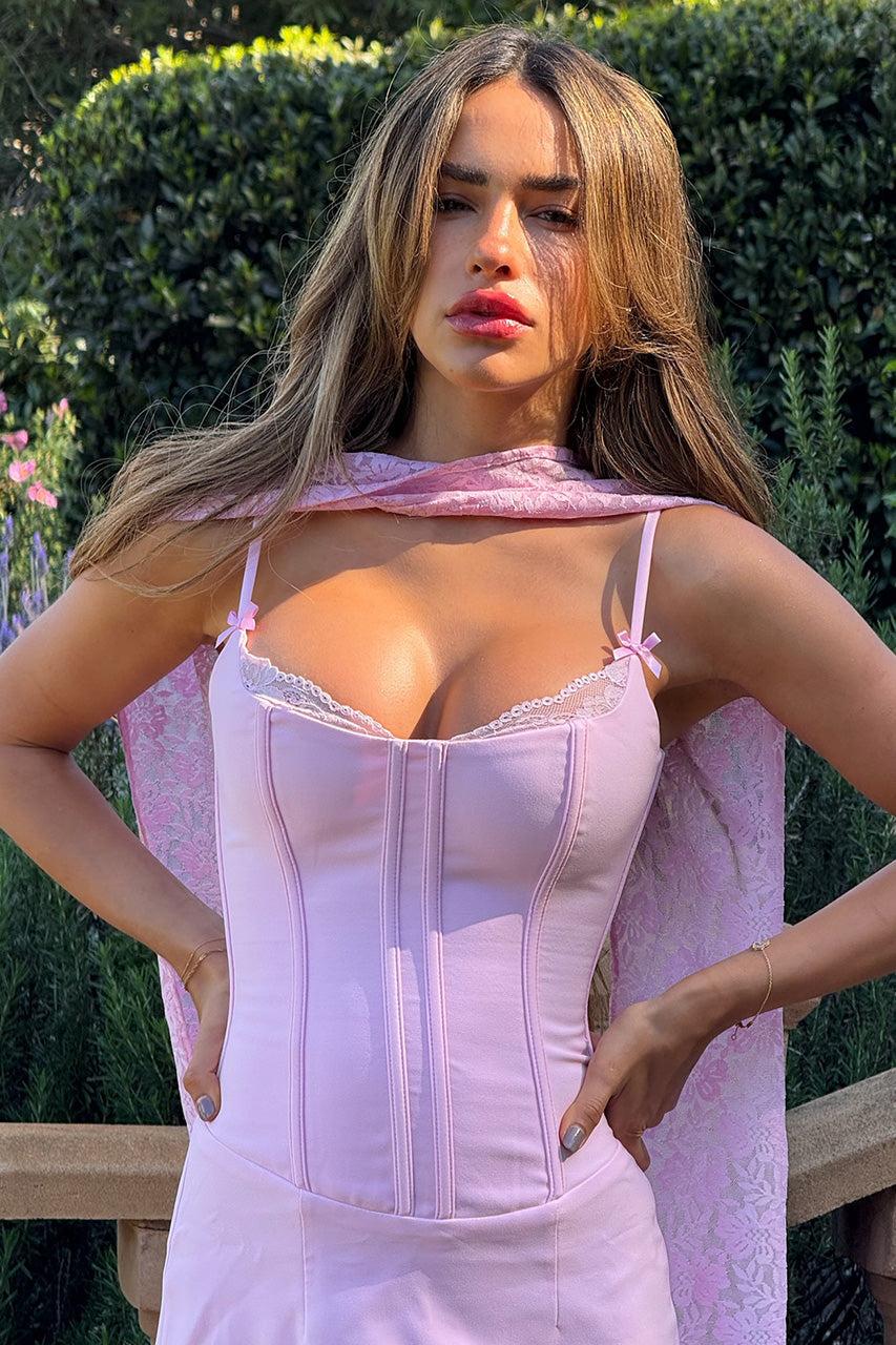 Runaway The Label STARLA BUSTIER SCARF MINI DRESS - MUSK