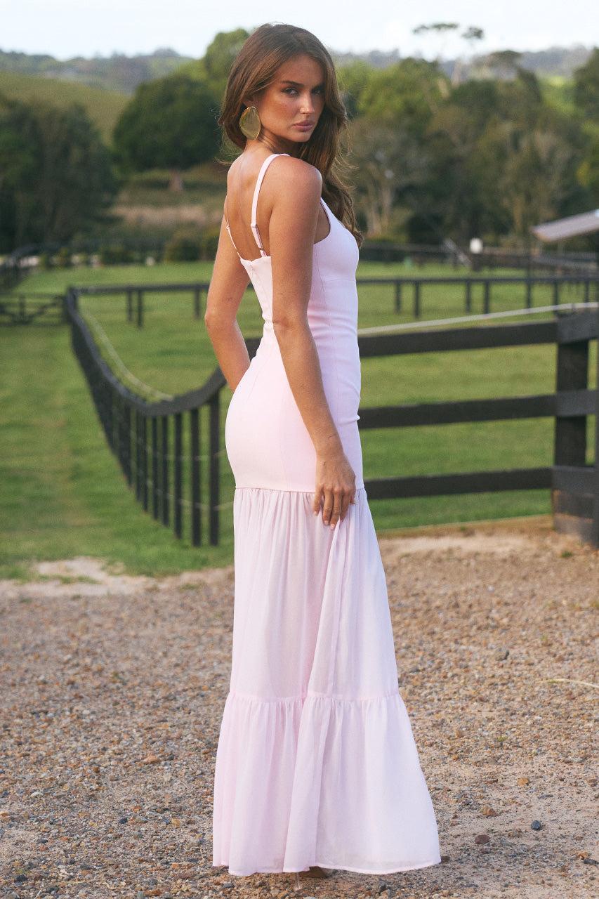 Runaway The Label TAHLIA SQUARE NECK MAXI DRESS - PETAL