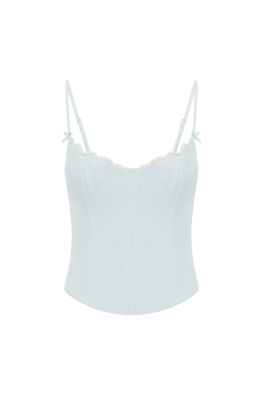 Runaway The Label VALERIE LACE TRIM BUSTIER - ICE BLUE