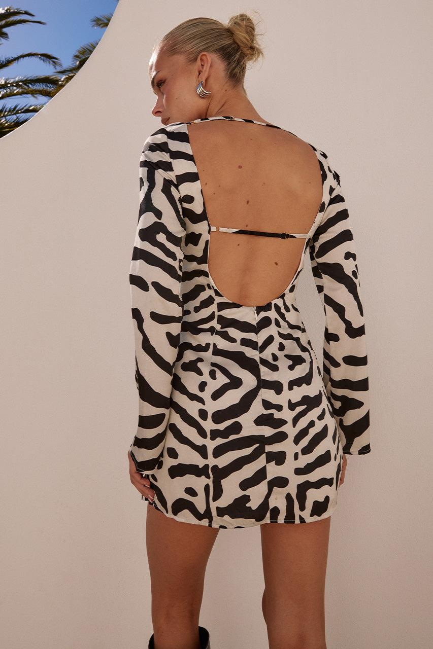 Runaway The Label VEGA SLEEVED MINI DRESS - MAJA BLACK