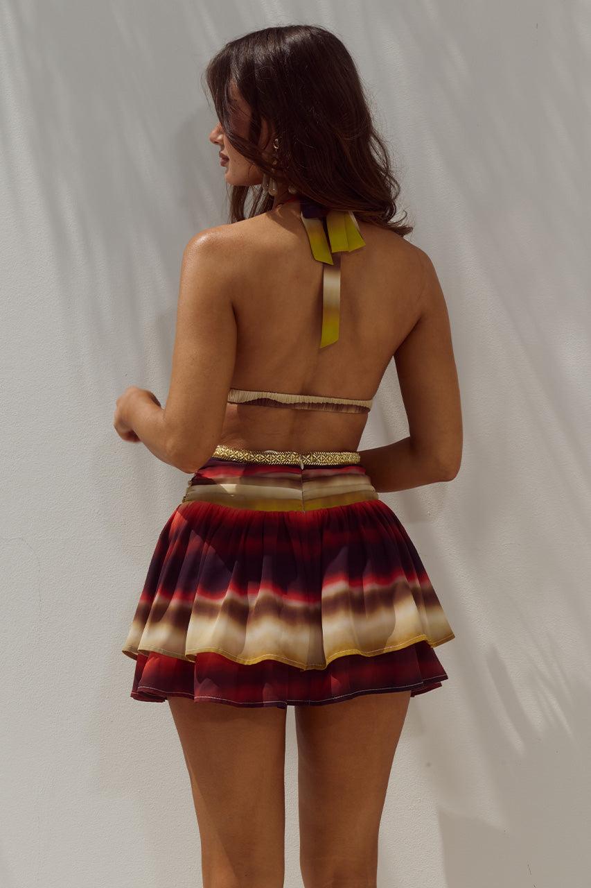 Runaway The Label XYLIA HALTER LOW PLUNGE MINI DRESS - ANABELL RED