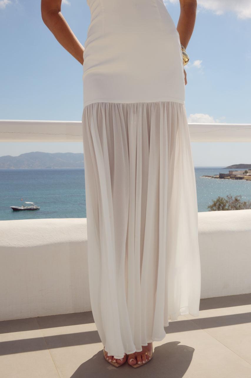 Runaway The Label YAZMIN HALTER MAXI DRESS - OFF WHITE