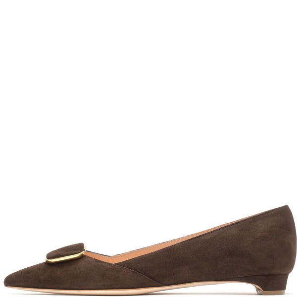 rupert sanderson Aga Double Pebble Fondente Suede 20mm Heels