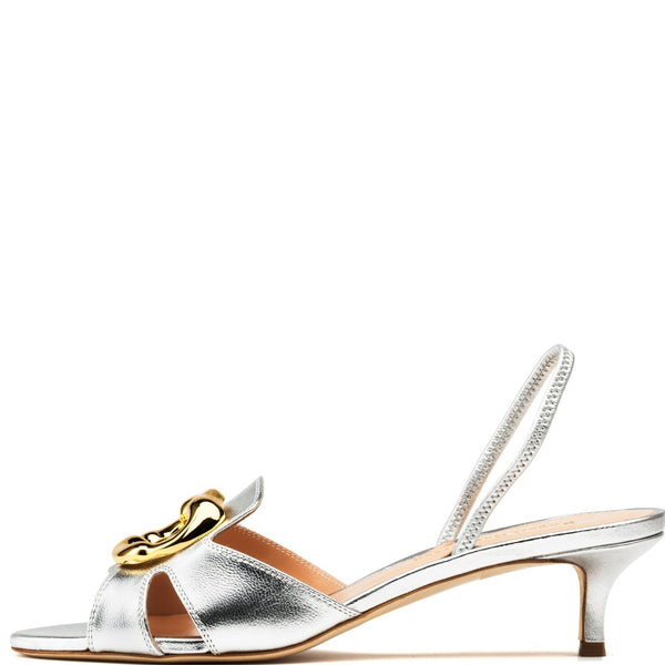 rupert sanderson Baski Silver Nappa Laminate 35mm Sandals