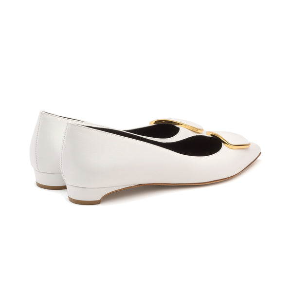 Rupert Sanderson Bedfa Double Pebble White Calf 5mm Heels