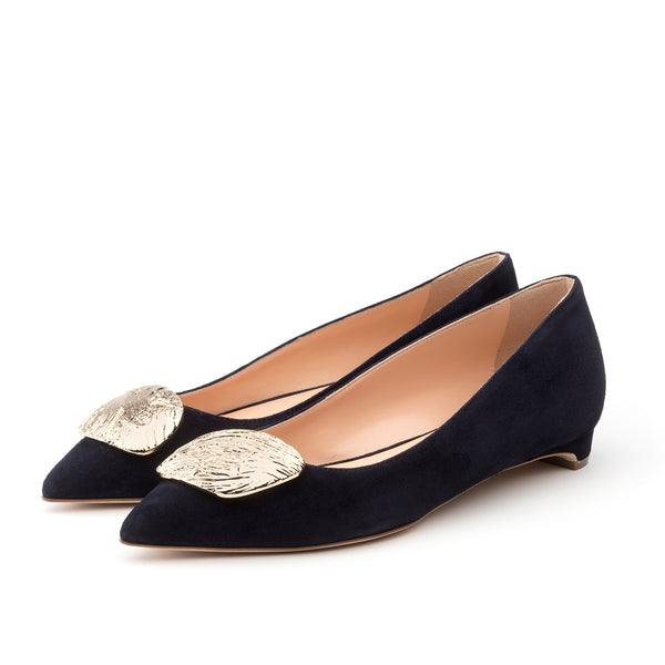 Rupert Sanderson Bedfa Ripple Pebble Moonlight Suede 10mm