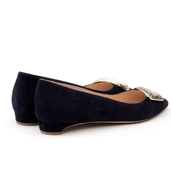 Rupert Sanderson Bedfa Ripple Pebble Moonlight Suede 10mm