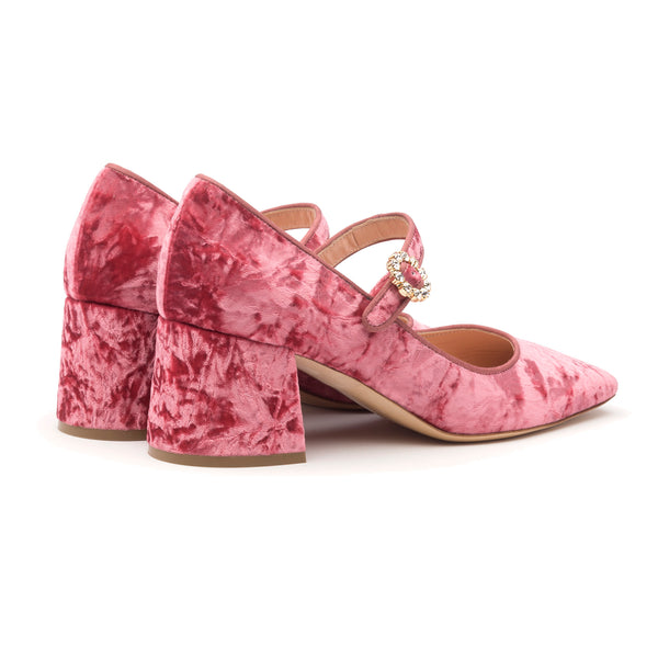 Rupert Sanderson Carmen Begonia Velvet Crystal Buckle 60mm