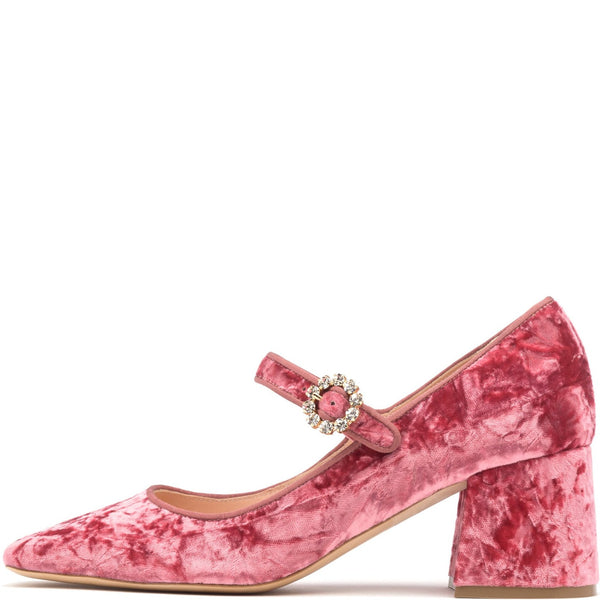 rupert sanderson Carmen Begonia Velvet Crystal Buckle 60mm