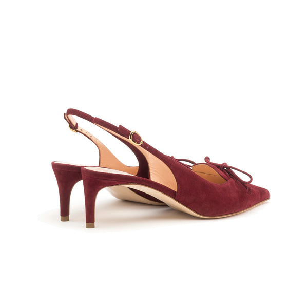 Rupert Sanderson Gratia Merlot Suede 55mm Mid Heels