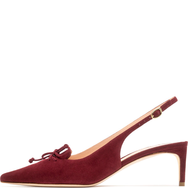 rupert sanderson Gratia Merlot Suede 55mm Mid Heels