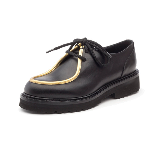 Rupert Sanderson Kingston Black Gold Calf 10mm Boots