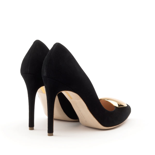 Rupert Sanderson Malory Cromato Black Suede 100mm High Heel Pumps
