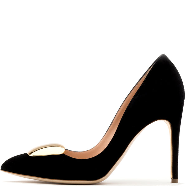 rupert sanderson Malory Cromato Black Suede 100mm High Heel Pumps