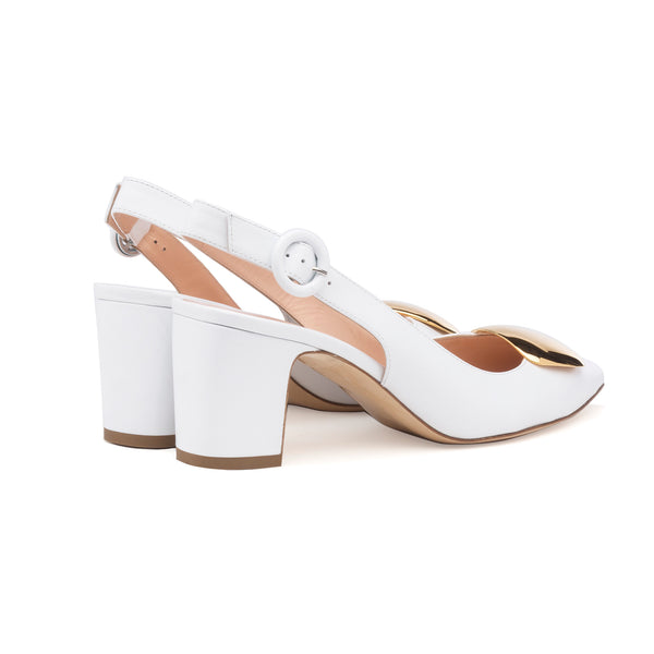 Rupert Sanderson Marina Cromato White Calf 60mm Mid Heels