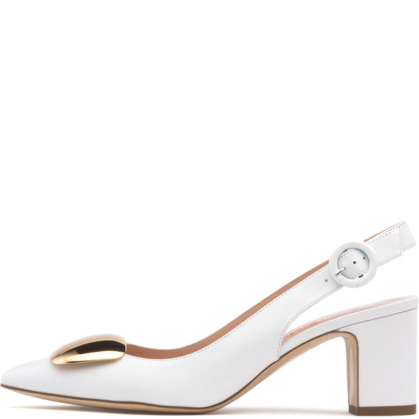 rupert sanderson Marina Cromato White Calf 60mm Mid Heels