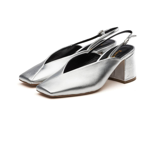 rupert Sanderson Marquito Silver Nappa Laminate 60mm