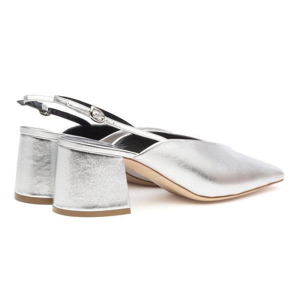 rupert Sanderson Marquito Silver Nappa Laminate 60mm
