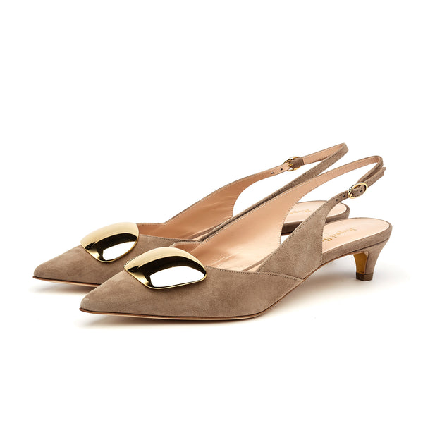 Rupert Sanderson Misty Cromato Smoke Suede 30mm Heels