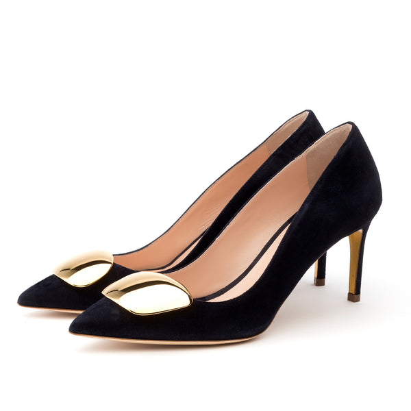 Rupert Sanderson Nada Cromato Moonlight Suede 70mm Mid Heel