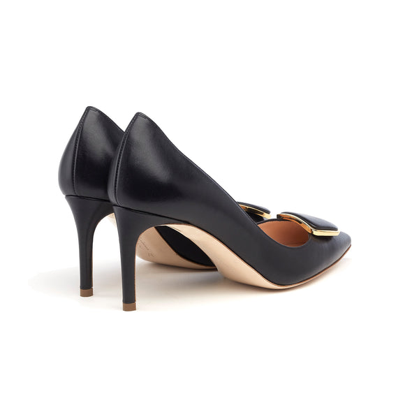 Rupert Sanderson Nada Double Pebble Black Calf 75mm Pumps