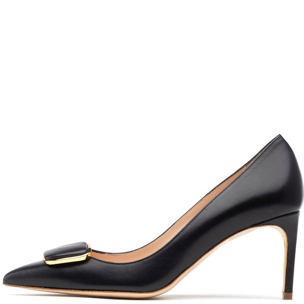 rupert sanderson Nada Double Pebble Black Calf 75mm Pumps