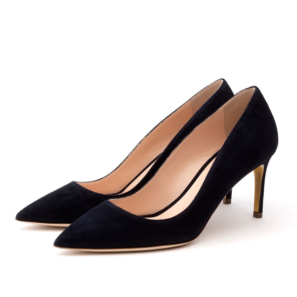 Rupert Sanderson Nada Moonlight Suede 75mm Mid Heel