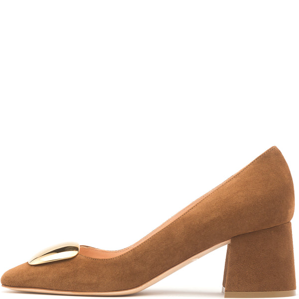 rupert sanderson Naxos Cromato Coffee Suede 60mm Mid Heels