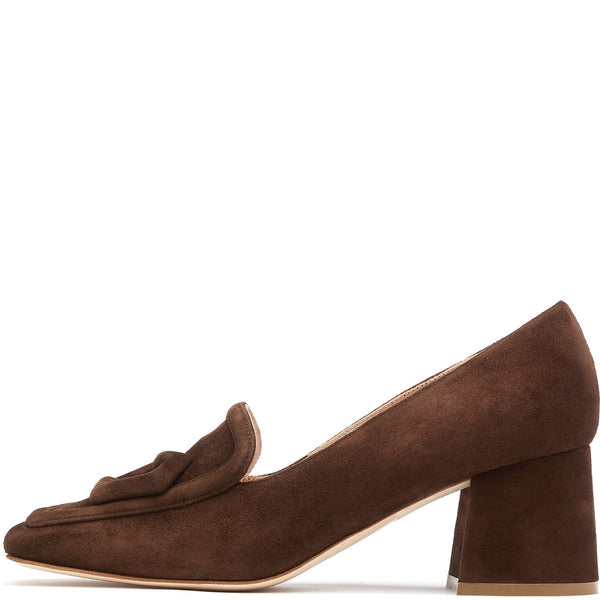 rupert sanderson Nola Chocolate Suede 60mm Mid Heels