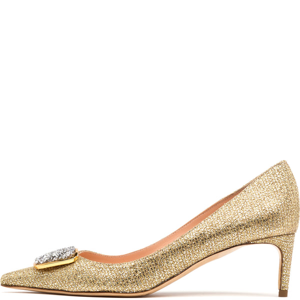 rupert sanderson Osella Crystal Gold Lady 55mm Pumps