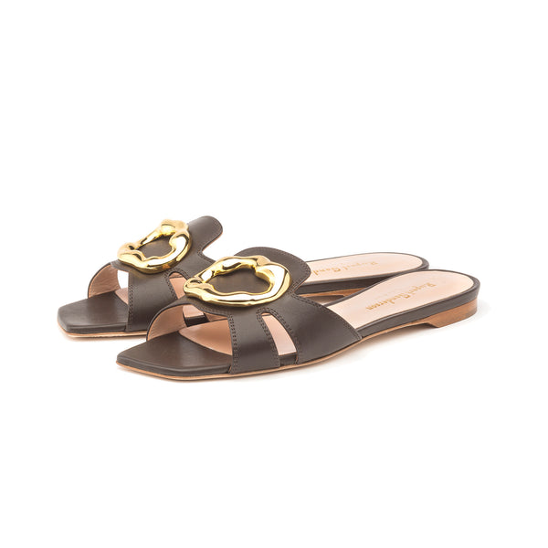 Rupert Sanderson Alvara Coffee Calf 5mm Sandals