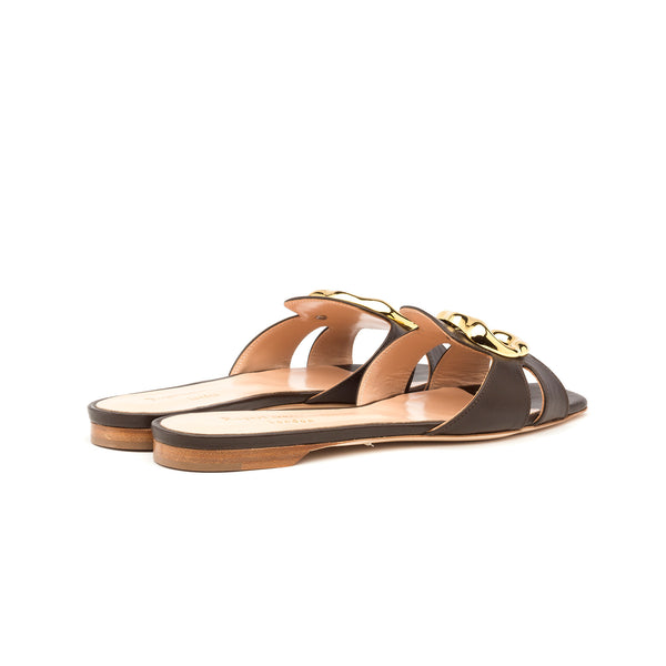 Rupert Sanderson Alvara Coffee Calf 5mm Sandals