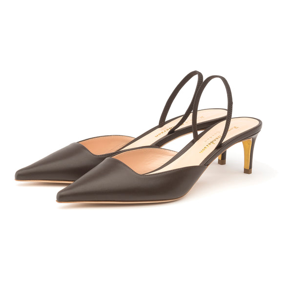 Rupert Sanderson Aminta Coffee Calf 55mm Mid Heels