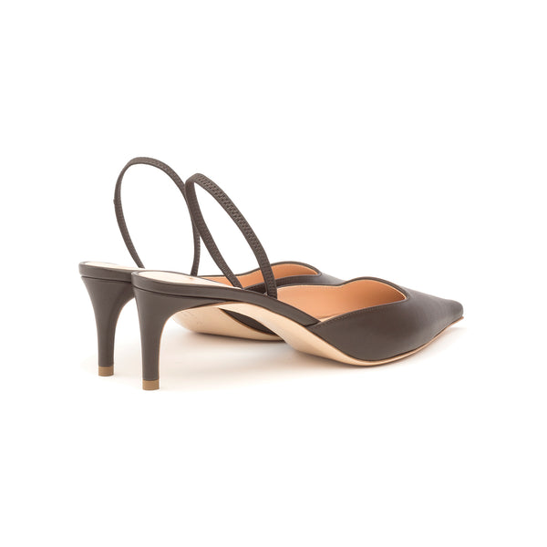 Rupert Sanderson Aminta Coffee Calf 55mm Mid Heels